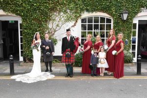 Wedding couple portrait at Eglinton Arms Hotel