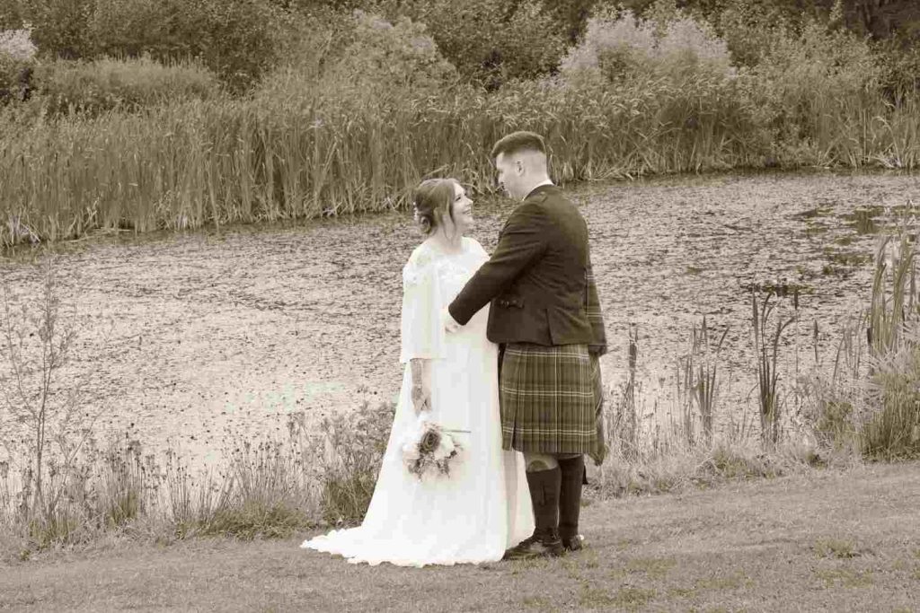 Lakeside Couple Shot Harburn Estate