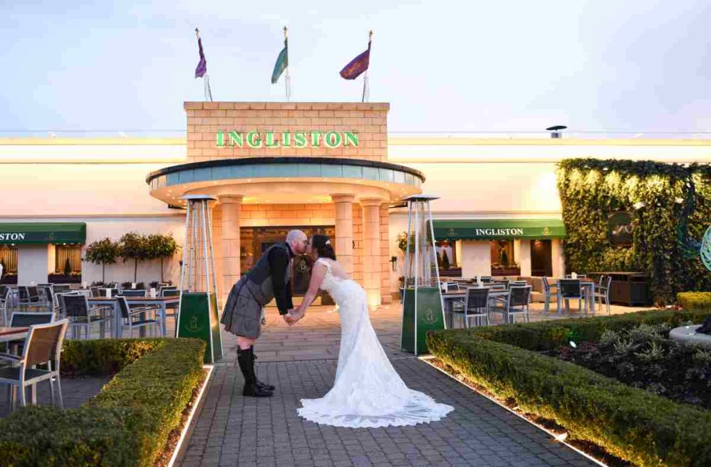 Bride and groom Ingliston Country Club Renfrewshire